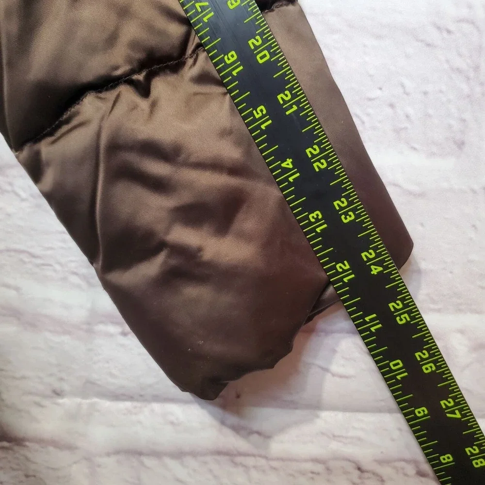 Laundry By‎ Shelli Segal Down Feather Puffer Jacket Womens Medium Brown Belted